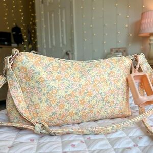 Wild Fable Floral Orange Pink Crossbody Shoulder Handbag Purse